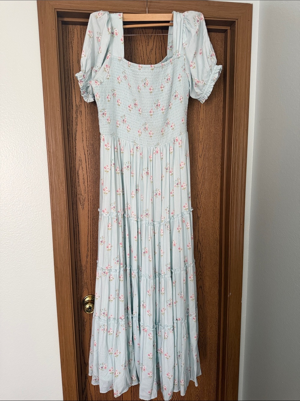 JessaKae Blue Floral Tiered Maxi Dress size 1XL - Picture 2 of 8